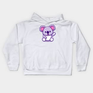 Cute Koala Waving Hand Kids Hoodie